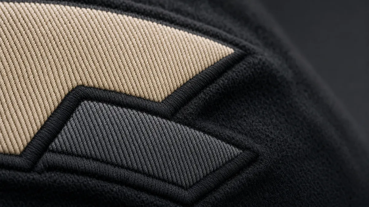 Macro detail of an item: clean factory workmanship – even stitching, tidy edges